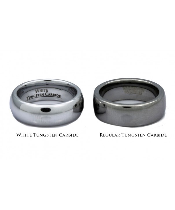 Mj Mm White Tungsten Carbide Brushed Classic Domed Wedding Ring