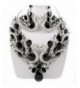 AUSTRIAN RHINESTONE NECKLACE EARRINGS N1660BLK