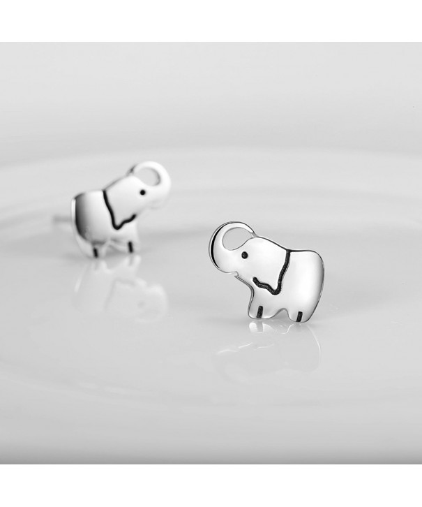 925 Sterling Silver Nickel Free Mini Good Luck Elephant Stud Women ...