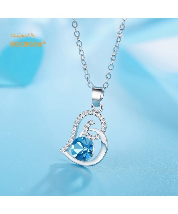 Necklace Girlfriend Birthday Anniversary Valentines - Blue - CA12N5L88WI