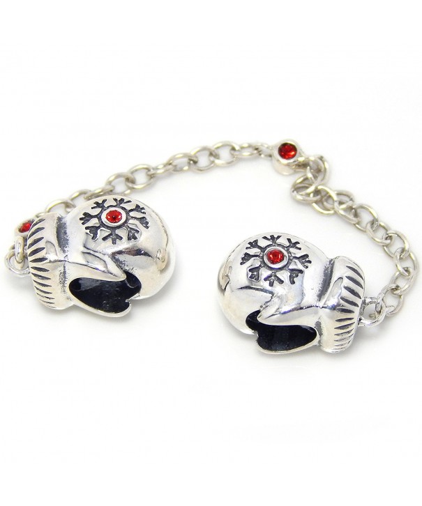 Sterling Mittens Christmas European Bracelets