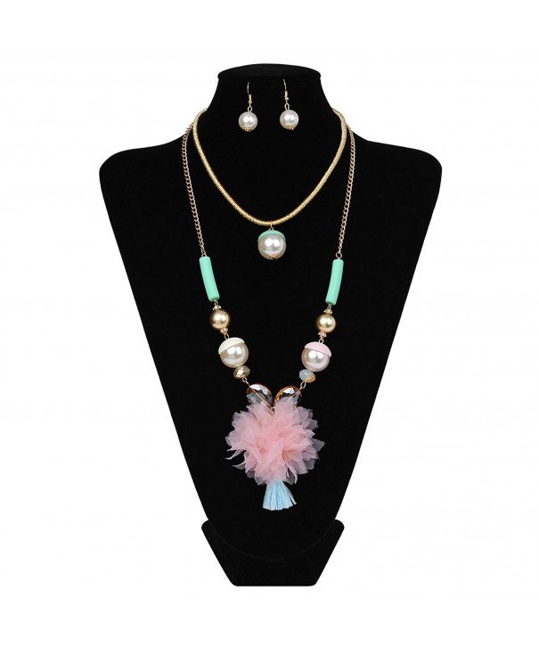 IPINK Exaggerated Cluster Earrings Necklace