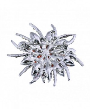 BP1705 Crystals Brooch Pin Women Fashion Jewelry Blooming Flowers - Red ...