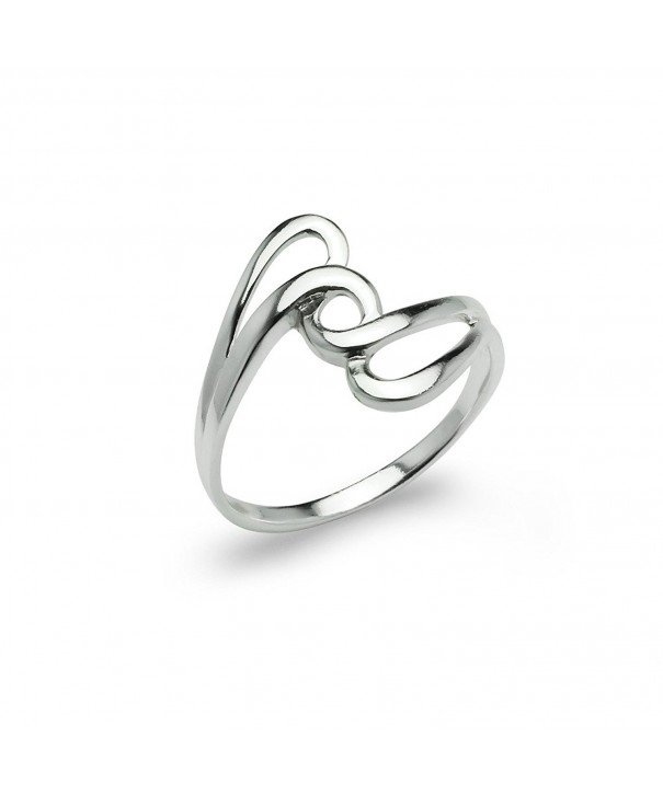 Interlock Knot Twisted Band Ring - Polished Sterling Silver Fine ...