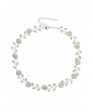 Handmade Beige Flower Pearls Necklace