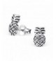 Sterling Silver Pineapple Earrings 27472