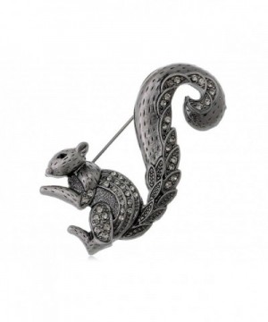 Alilang Antique Silvery Rhinestones Squirrel