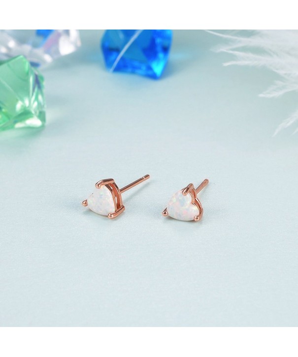 Gemsme 18k Rose Gold Plated Opal Stud Earrings For Women With Many 