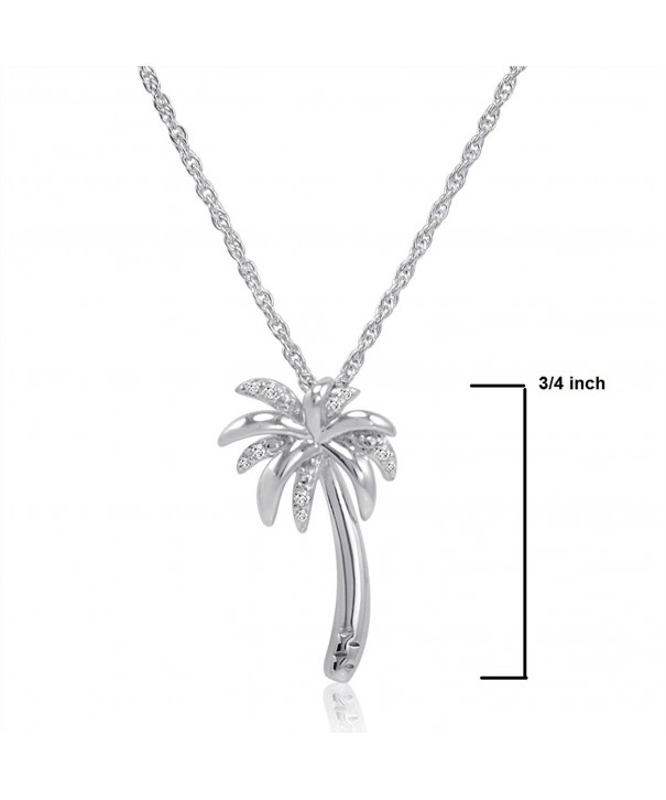 Sterling Silver Diamond Palm Tree Pendant Necklace On An 18 Inch Chain C011sd1ufzf 7339