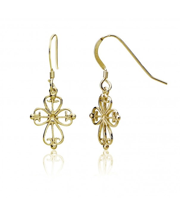 Yellow Flashed Sterling Filigree Earrings