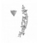 Sterling Zirconia Climber Triangle Earrings