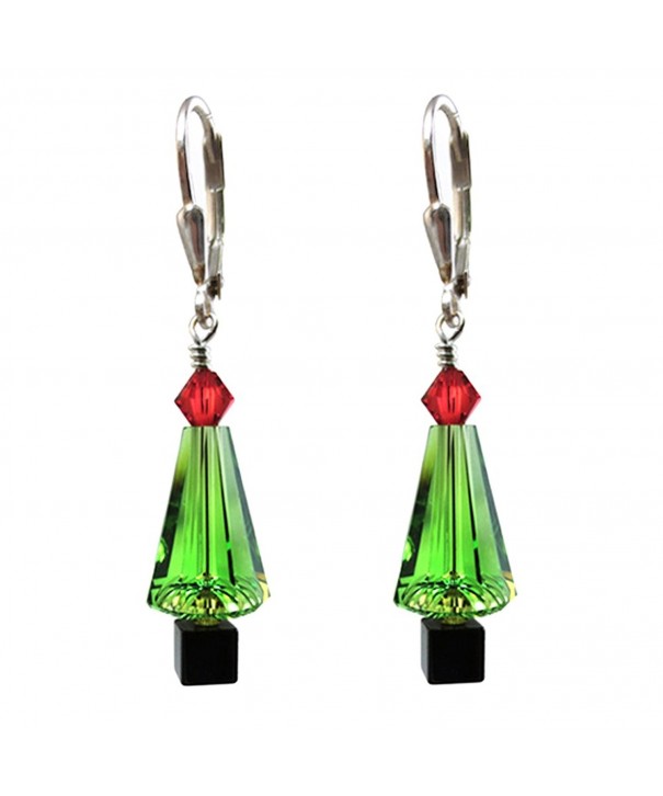 Christmas Earrings Swarovski elements Leverback