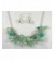 Necklace Earring Seafoam Colored Faceted