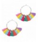 Statement Tassel Earrings Crystal multi color