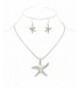 Silver Starfish Pendant Charm Necklace