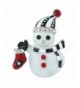 EVER FAITH Snowman Stocking Silver Tone