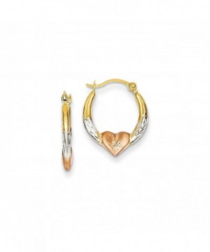 Gold White Rhodium Heart Earrings