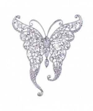 EVER FAITH Austrian Butterfly Silver Tone