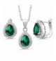 Emerald Sterling Silver Pendant Earrings