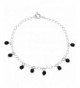 Silver Plated Simulated Azabache Bracelet