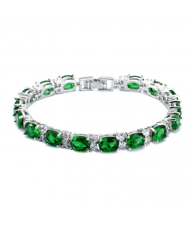 SELOVO Formal Bracelet Emerald Zirconia