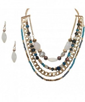 Goldtone Multilayered Crystal Statement Necklace