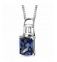 Simulated Alexandrite Pendant Sterling Rhodium