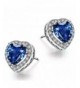 Caperci Sterling Created Sapphire Earrings