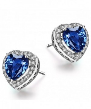 Caperci Sterling Created Sapphire Earrings