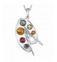 Sterling Painters Palette Pendant Necklace