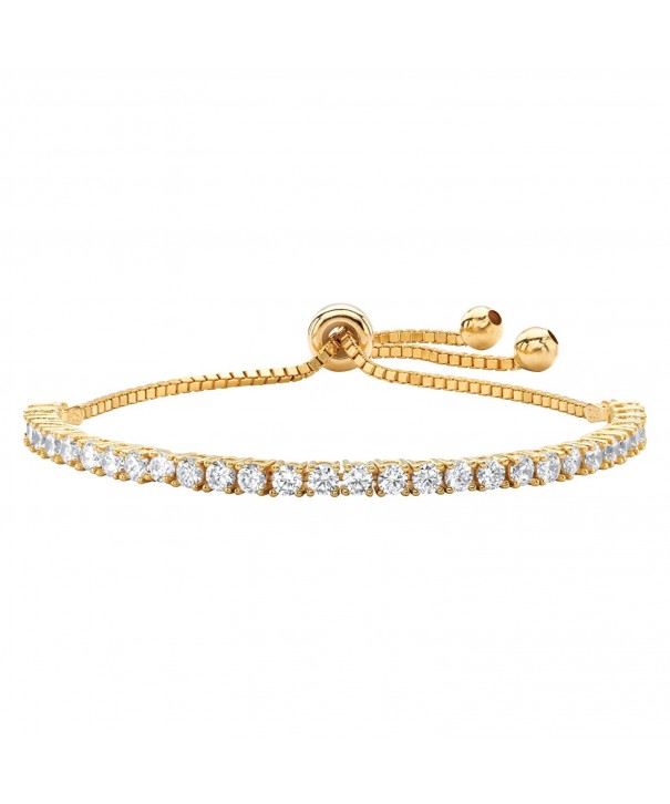 Zirconia Gold Plated Adjustable Drawstring Bracelet