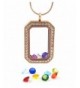 Heritage Rectangle Necklace Birthstone Gold tone