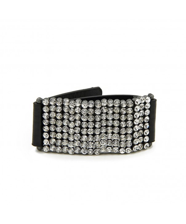 Premium Rhinestones PU Leather Bracelet - Different Colors Available ...