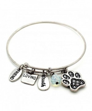 Symbology Dog Bangle Bracelet Silver