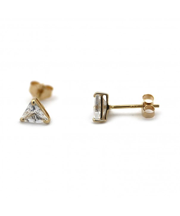 Yellow Small Zirconia Triangle Earrings