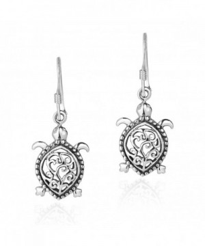 Detailed Pacific Turtle Sterling Earrings