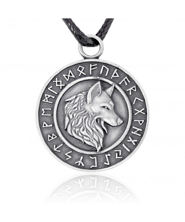 Ancient Wolf Pendant Necklace- Fine Pewter Jewelry - CT1828456TD
