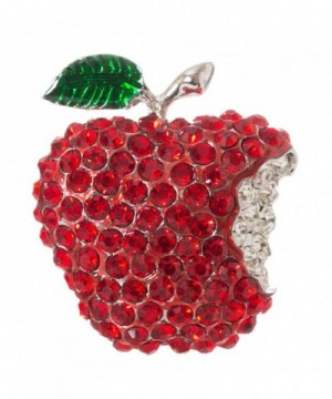 Apple Teacher Brooch Crystal Accents