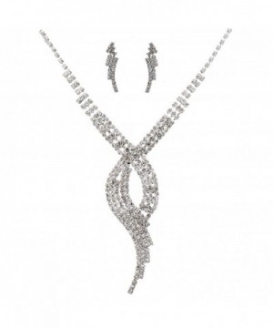 ACCESSORIESFOREVER Wedding Jewelry Rhinestone Necklace