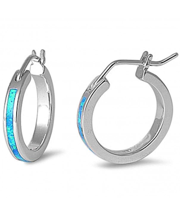 Created Round Sterling Silver Earrings