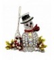 SELOVO Silver Snowman Austrian Crystal