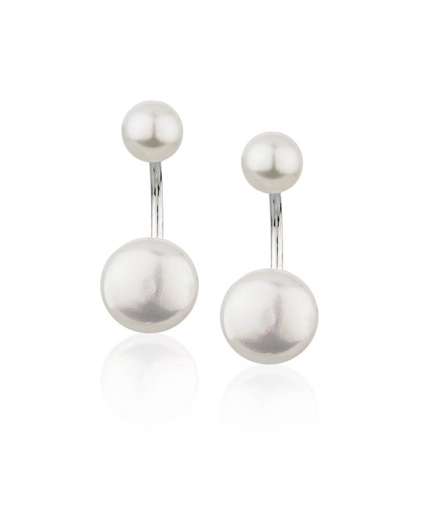 925 Sterling Silver Peach or White Dyed Button Ball Freshwater Cultured ...