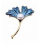 JYX Brooch Gingko style Freshwater Pearl