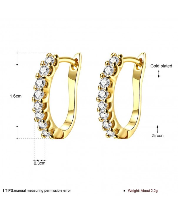 Girls' Women's Stylish Jewelry Crystals U Shape 18k Gold Alloy ...