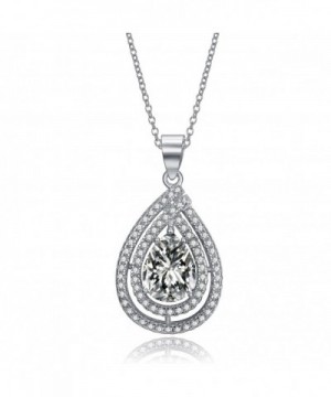 Lux Glam Pear Shaped Zirconia Teardrop Necklace