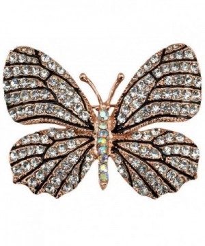 QTMY Colorful Rhinestone Butterfly Brooches