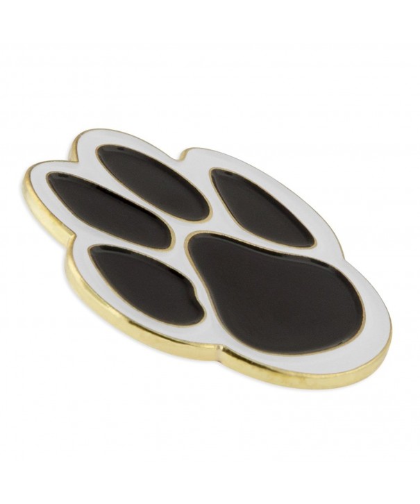 Pinmarts Black And White Animal Paw Print School Mascot Enamel Lapel